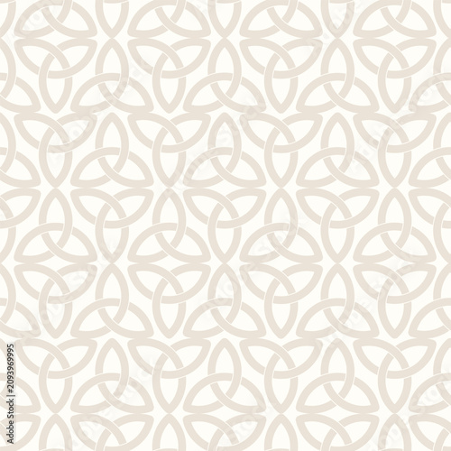 Foto Elegant Beige Interlocking Triquetra Seamless Pattern Repeat Background