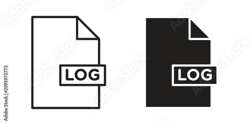 Φωτογραφία log file icon thin line pictograms group