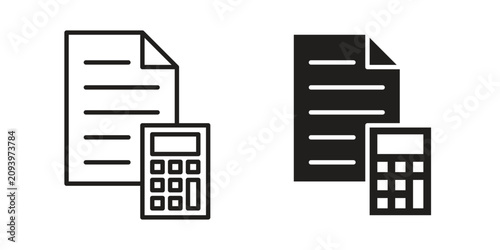 Accounting icon thin line pictograms group