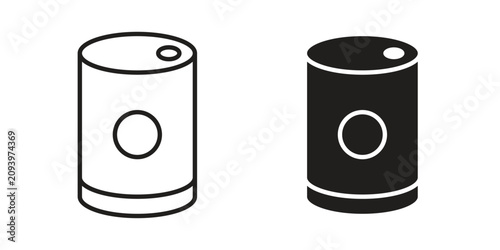 Canned food icon thin line pictograms group