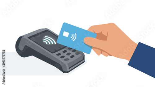 Contactless Payment Transaction Using Credit Card Near Field Communication Technology On A Terminal