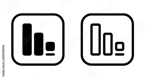 Принти на полотні Bar chart icon showing declining levels or diminishing progress