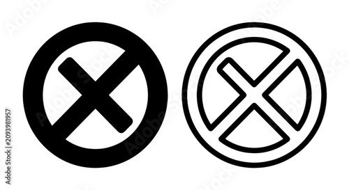 Foto Prohibition sign icons in solid and outline style with prohibition