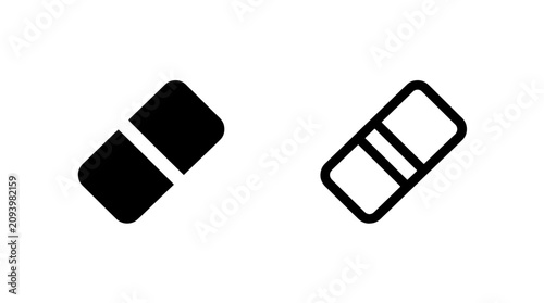Bild auf Leinwand Block eraser stationery office supply icon set with stationery, correction