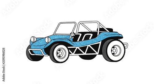Obraz na płótnie Blue dune buggy with roll cage for off road adventure