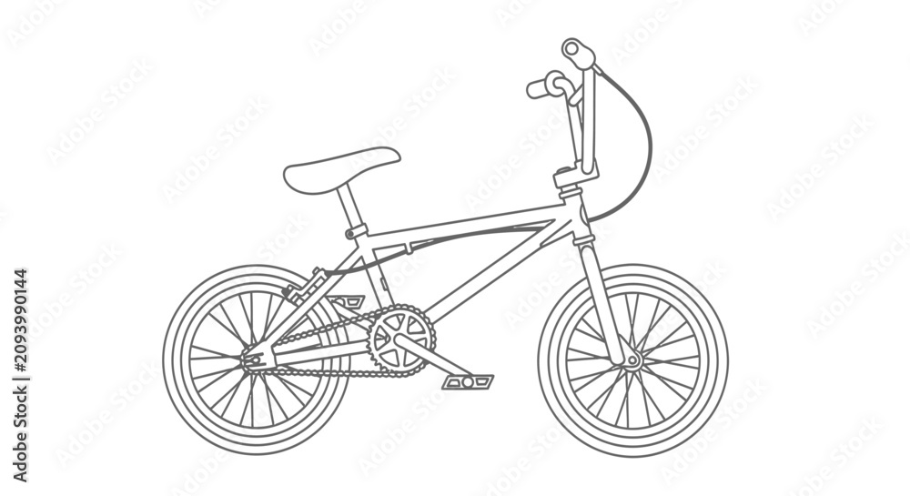 Obraz premium Minimalist line art of a bmx freestyle stunt bike