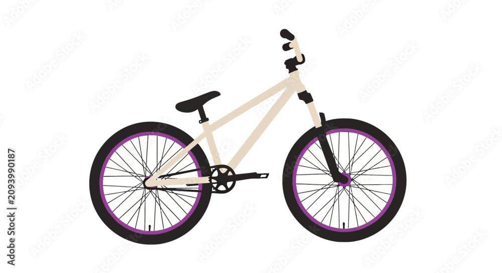 Obraz premium Modern mountain bike with stylish purple wheel rims