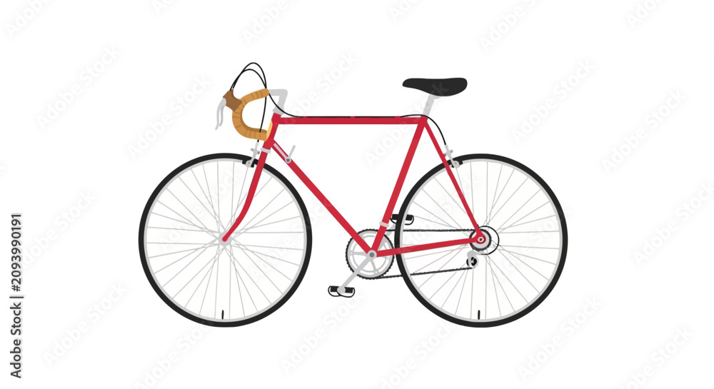 Fototapeta premium Classic red road racing bicycle with drop handlebars