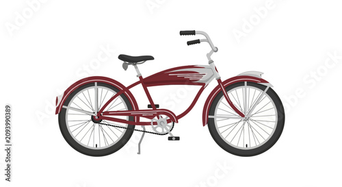 Photos Classic vintage cruiser bicycle in maroon and silver