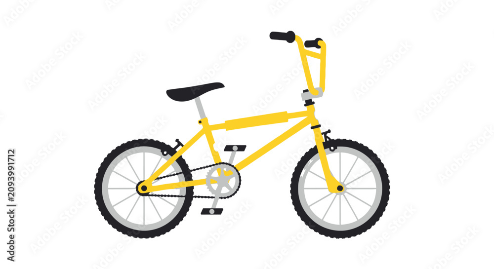 Obraz premium Yellow bmx bike for stunt and street cycling