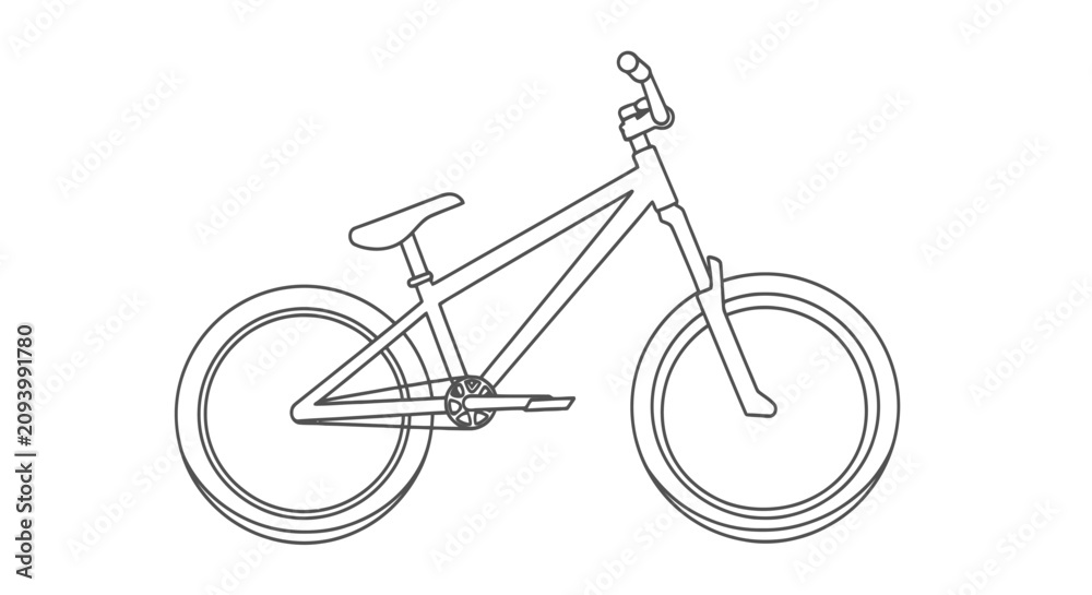Obraz premium Minimalist outline of a bmx freestyle bicycle