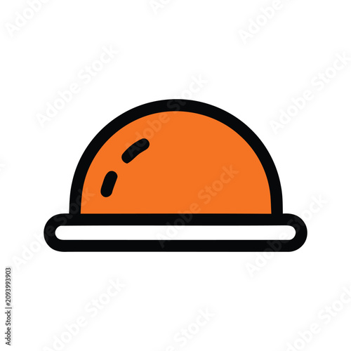 Tableau sur toile Simple Orange Hamburger Bun Icon.