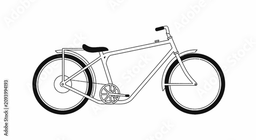 Tableau sur toile Vintage cruiser bicycle with rear rack and fenders