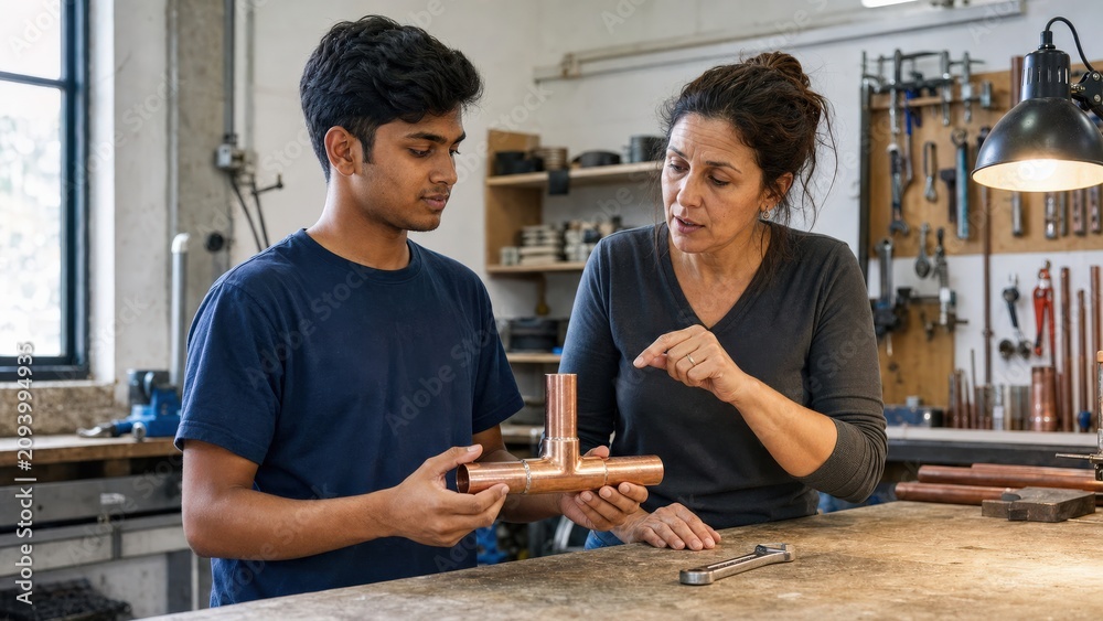 Fototapeta premium Second Chance Hiring Copper Pipe Joint Skills Assessment