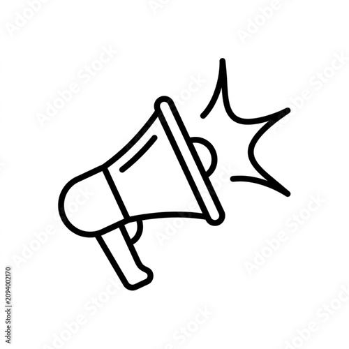 Konstfotografi Megaphone Icon Symbolizing Announcement and Communication.
