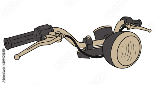 Konstfotografi Retro motorcycle handlebars with round headlight and vintage grips