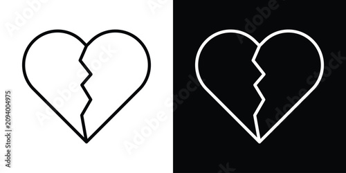 Quadro su tela Broken heart icon