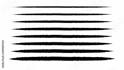 Black highlighter brush stroke lines set for underline banners, dry paint marker stripes, rough grunge ink smears and bold hand drawn highlight elements, Grunge paint lines
