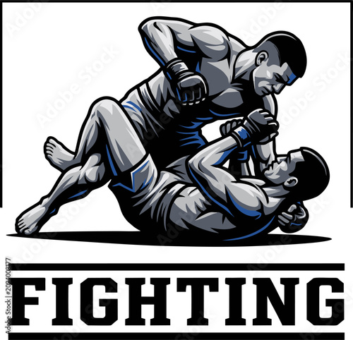 MMA Grappling Mascot Logo Design
