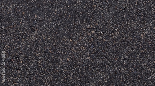Dark Asphalt Road Texture Background with Black Tarmac Surface and Rough Gravel Pattern