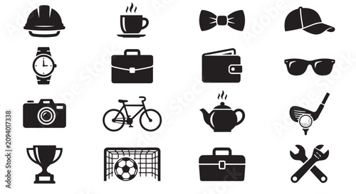 Set of professional business and lifestyle icons collection with business lifestyle professional