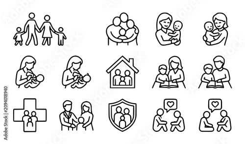 Foto Family and parenting icons