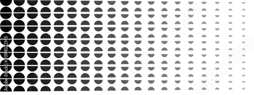 Abstract semicircle pattern background, Black and gray geometric arch shapes, Repeating circular fragment design, Minimalist graphic texture