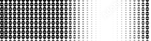Split semicircle halftone background, Black and white divided circle pattern, Vector geometric abstract texture, Modern graphic ornament