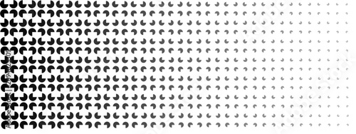 Canvastavla Black and white incomplete circle halftone background, Abstract geometric round
