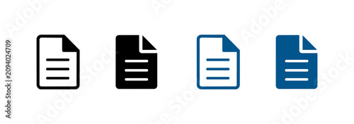 Tableau sur toile Document file icon set, Symbols for paper, report, form and document management