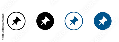 Billede på lærred Pinned item icon set