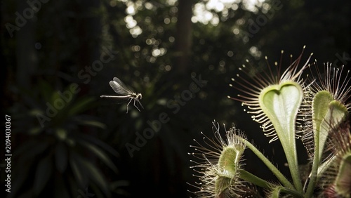 Fotografie Close up of Insect is tempted by the sweet nectar of the carnivorous pitcher plant, Borneo, Malaysia