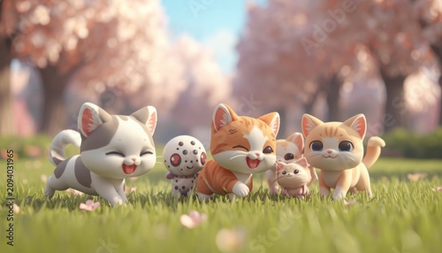 A cute kitten playing in the garden.