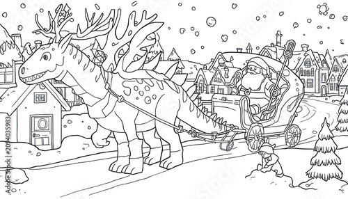 santa claus and reindeer illustration