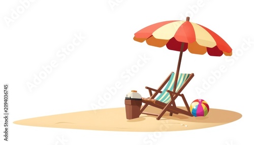 beach umbrella with clear sky