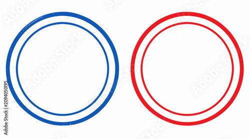 Bild auf Leinwand Red and blue circular stamp frame borders