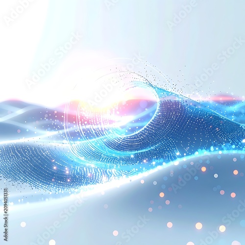 Futuristic digital wave light technology.