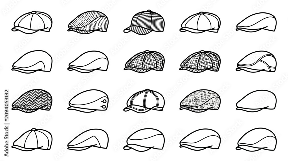 Fototapeta premium Variety of Different Baseball Caps.