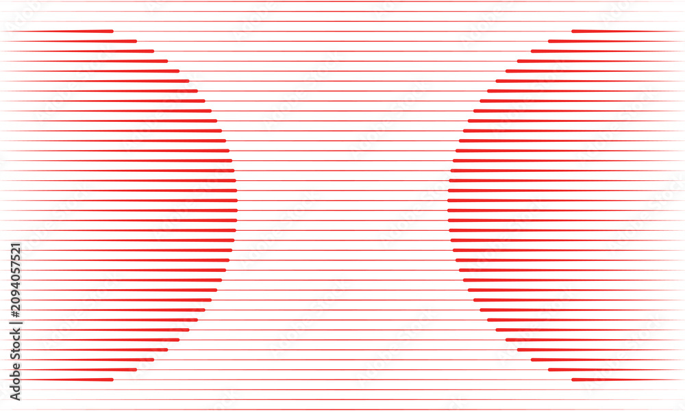 Naklejka premium Vector Line Art Red Two Half Circular Pattern Background