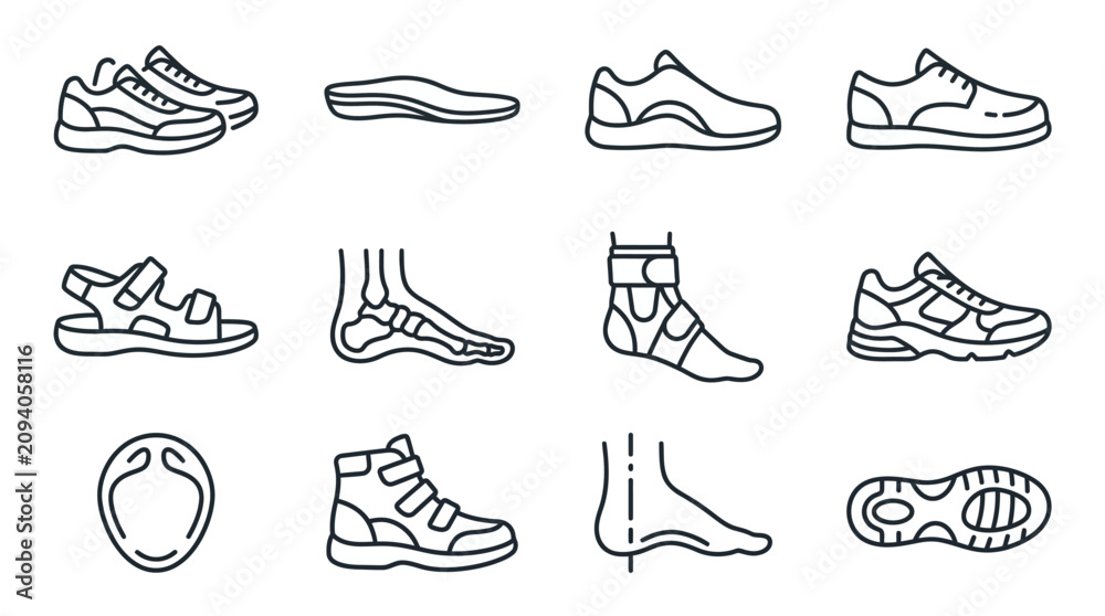 Obraz premium Collection of various athletic shoe designs.