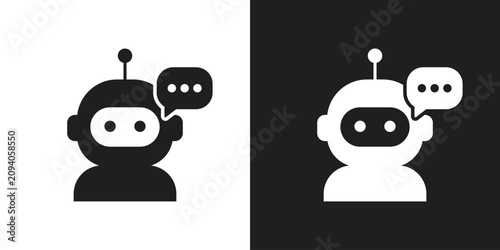Vector Artificial Intelligence Agent Icons Black And White