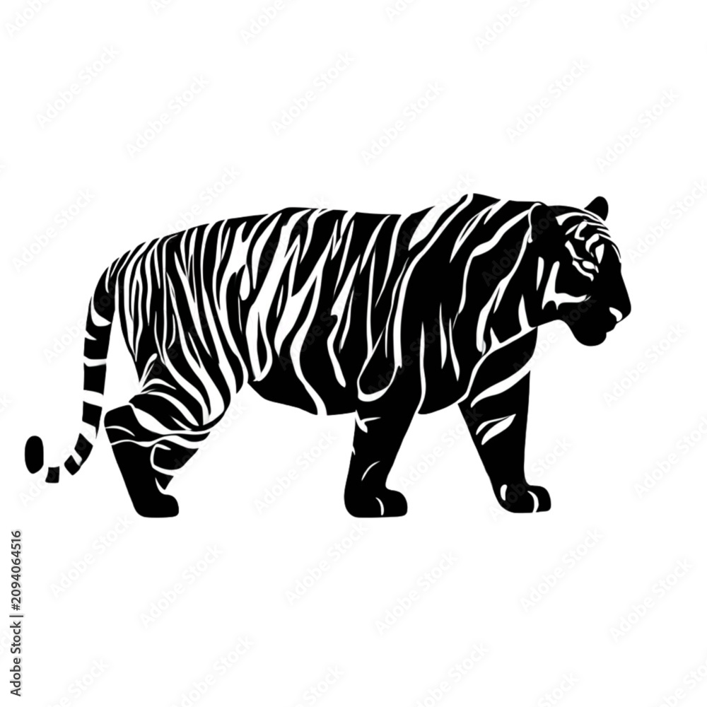 Obraz premium Minimalist zebra illustration in black and white. Stylized wildlife vector art for modern design projects. Elegant animal graphic for branding and...