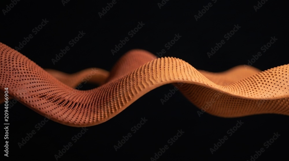 Obraz premium Abstract fractal wave background with smoke texture and isolated close-up wild reptile snake-like earthworm in nature inspired macro style