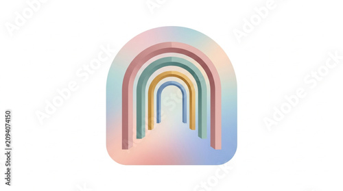 Colorful gradient rainbow arch illustration design.