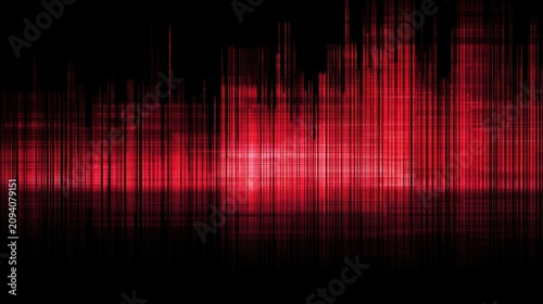 Abstract dark background with glowing vertical red light rays. Use this digital concept for high-tech data.