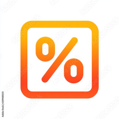 Percentage Symbol Icon on Gradient Background for Financial Use