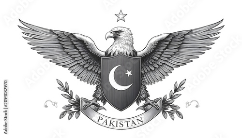 Pakistan Eagle Crest Illustration