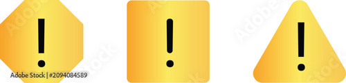 Naklejka yellow exclamation mark vector