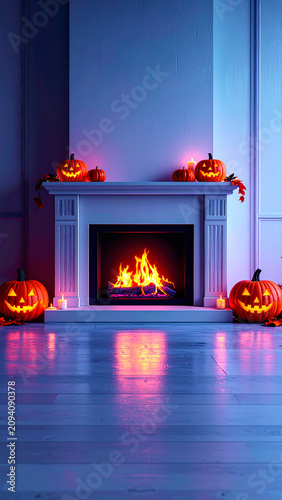 Organic Halloween Flat Lay Background with Natural Autumn Harvest Elements