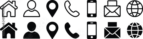 Canvas Print Essential Contact and Navigation Icon Collection